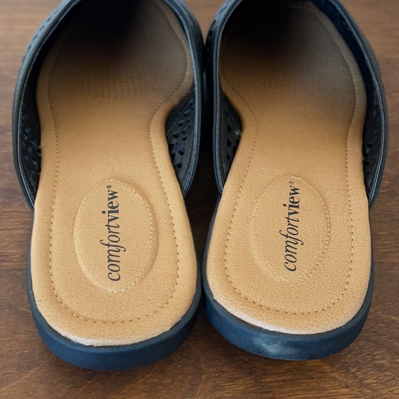 Comfort View Black Slides Size 8 Wide - Picture 6 of 11